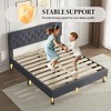 CSBDHome Linen Fabric Upholstered Platform Bed Frame with Headboard - 4 of 4