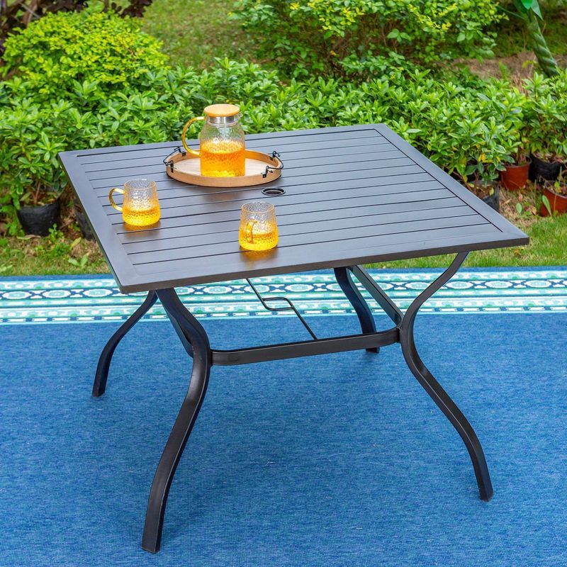 Outdoor Square Steel Dining Table - Black - Captiva Designs, 1 of 11