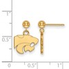 Black Bow Jewelry 14k Yellow Gold Plated Sterling Silver Kansas State Wildcats NCAA Dangle Earrings - 2 of 3