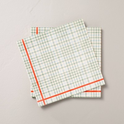 20ct Stripe & Plaid Paper Beverage Napkins - Hearth & Hand™ with Magnolia