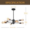 DORESshop 8-Light Vintage Black Unique Modern Linear Chandelier Pendant (2-Pack) - 4 of 4
