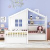 Wooden Kids House Bed  with Two Drawers and Sofa, Sturdy Pinewood Frame, ModernLuxe for Child  -Maison Boucle - 2 of 4