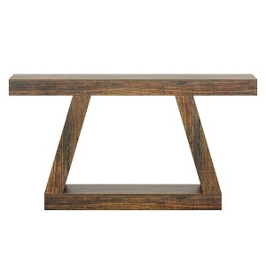 Resenkos Entryway Table, Console Sofa Table,Farmhouse Console Table, 55" Sofa Table with Storage Brown - 1 of 4