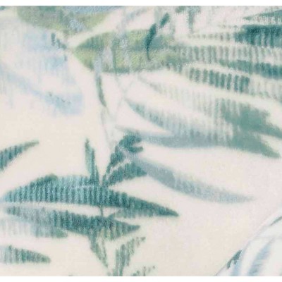 Green and White Cotton Fleece Reversible Throw Blanket