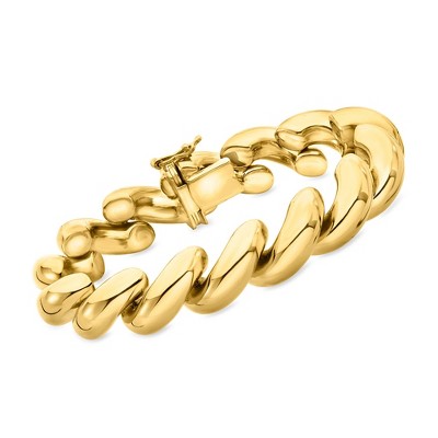 Ross-Simons Italian 18kt Gold Over Sterling Large San Marco Bracelet Size 8.25