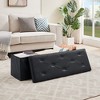 VECELO Folding Storage Ottoman Bench, Versatile Shoestool & Footstool, Bedroom Bench with Storage, Holds up to 660 lb - 2 of 4
