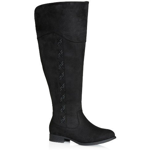 ladies wide fit black boots