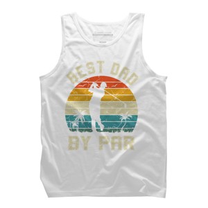 Men's Design By Humans Best Dad By Par Tropical Golf By Tank Top - 1 of 2