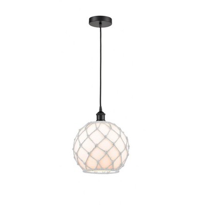 Farmhouse Rope - 1 Light Mini Pendant In Industrial Style-12.75 Inches Tall and 10 Inches Wide