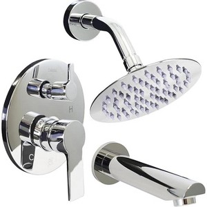Mixxidea Bathroom Shower Faucet Set with 6-inch ABS Shower Head and Solid Brass Valve Chrome - 1 of 3