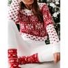 Womens Long Sleeve Pullover Sweater Kint Shirt Fall Casual Christmas Snow Jacquard Crew Neck Top - 2 of 4