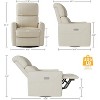 Swivel Rocking Recliner Chair – Faux Leather Glider Recliner with Lumbar Support, High Back & Padded Armrests - 2 of 4