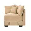 Vynxaria 28" Camel Corduroy Corner Sofa - Extra-Wide Thick Armrests, Oversized Deep Seating, Modular Design, Movable Ottoman, with Pillows - 2 of 4