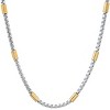 Steeltime 24" Men's two tone stainless steel bar & box chain necklace. Color Options: Black, Gold - 2 of 4