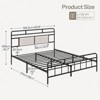 Bed Frame, Queen Size Bed Frame, Heavy Duty Metal Bed Frame, with Upholstered Headboard, Soundless, No Box Springs Needed, Black - 2 of 4