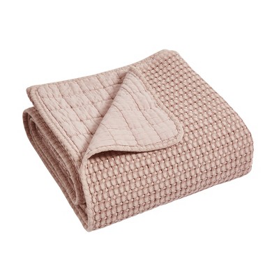 Blush Cotton Waffle Luxurious Throw 50 x 60 in