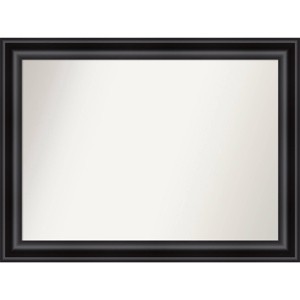 Amanti Art 44" x 33" Non-Beveled Grand Bathroom Wall Mirror Black : Modern Rectangle, Polystyrene Frame, Wall Mounted - 1 of 4