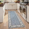 Coucheta Washable Rug Non-Slip Vintage Low Pile, Distressed Floral Rubber Backing Carpet for Kitchen Entryway Laundry,Multiple Sizes and Colors - 2 of 4
