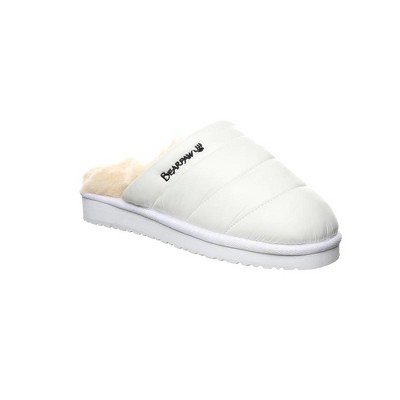 white fluffy slippers target