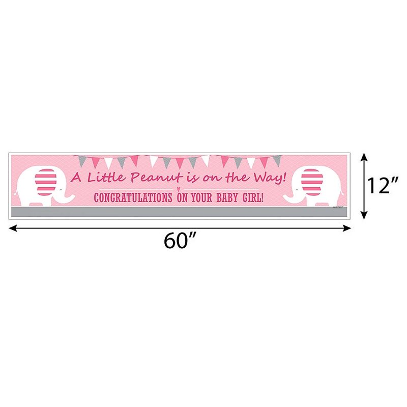 Big Dot of Happiness Pink Elephant - Girl Baby Shower Decorations Party Banner, 2 of 7