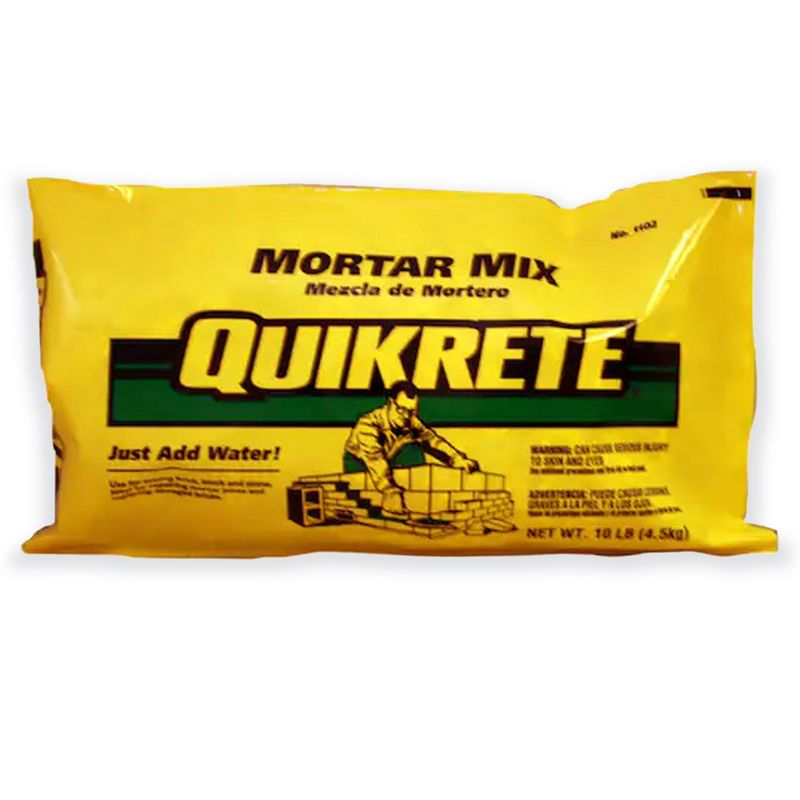 QUIKRETE Construction Grade Mortar Mix of Masonry Cement and Graded Sand for Laying Brick, Concrete Units, and Stone, 10 Pounds, 1 of 2