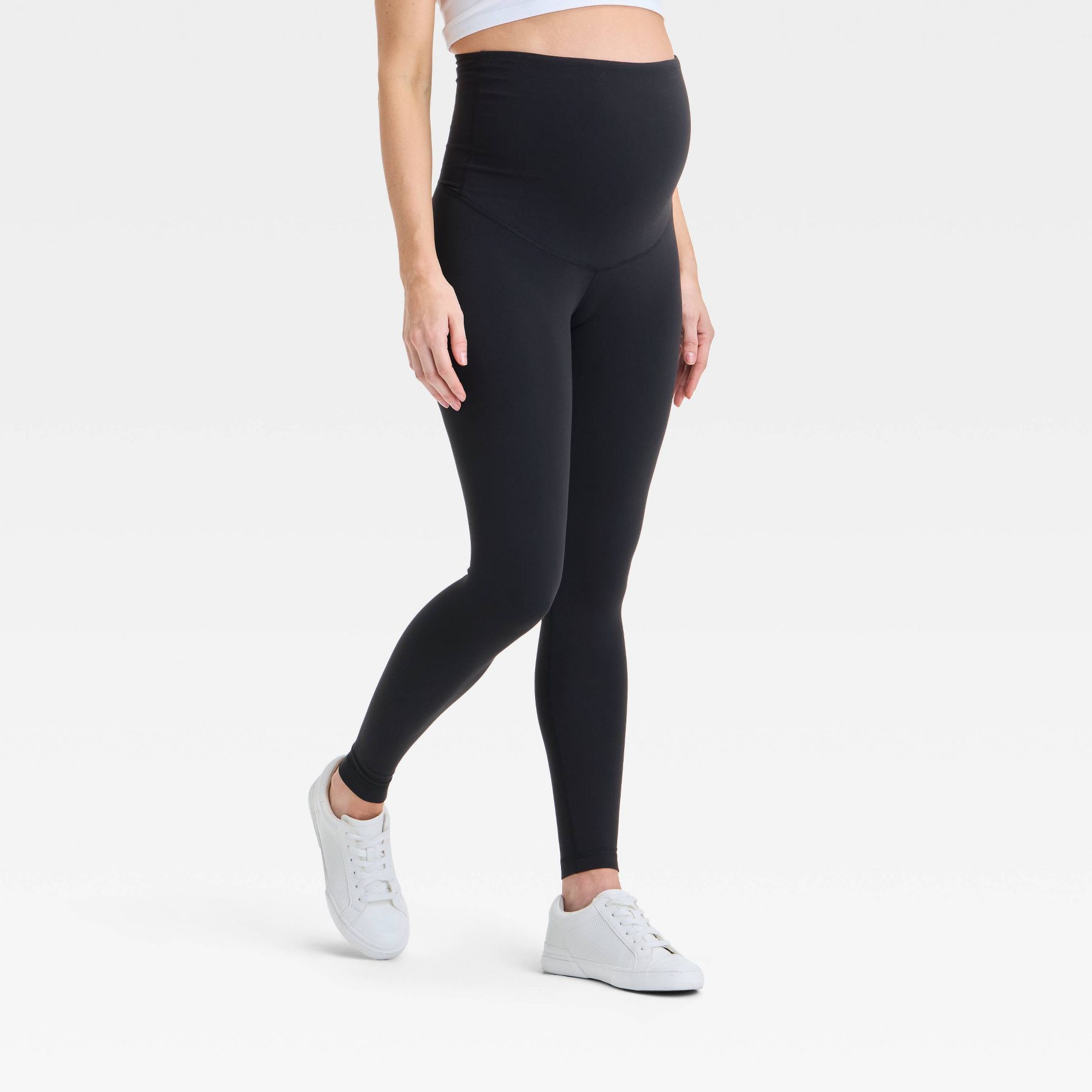 Over Belly High-Rise Postpartum Active Maternity Leggings - Isabel Maternity by Ingrid & Isabel™ Black L: Recycled Polyester, Spandex