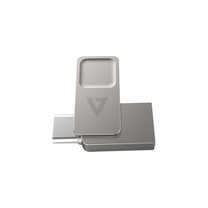 V7 Dual 128GB USB 3.2 Type C Flash Drive Gray (VF3128GTC) - 1 of 4