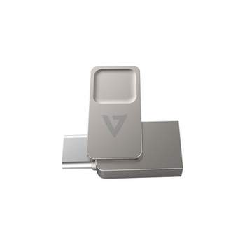 V7 Dual 128GB USB 3.2 Type C Flash Drive Gray (VF3128GTC)