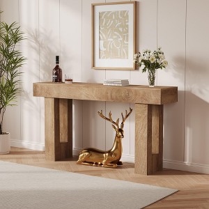 Rustic Console Table, 63“ Farmhouse Entryway Table with Open Shelf - 1 of 4