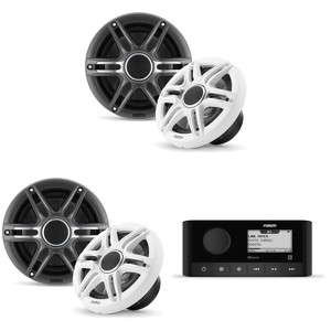 Fusion MS-RA60 Source Unit w/ ( 2 Pair )Clarion CMSP-651-SWG Premium 6.5-inch Coaxial Marine Speakers ( Includes White & Gray Sport Grilles) - 1 of 4