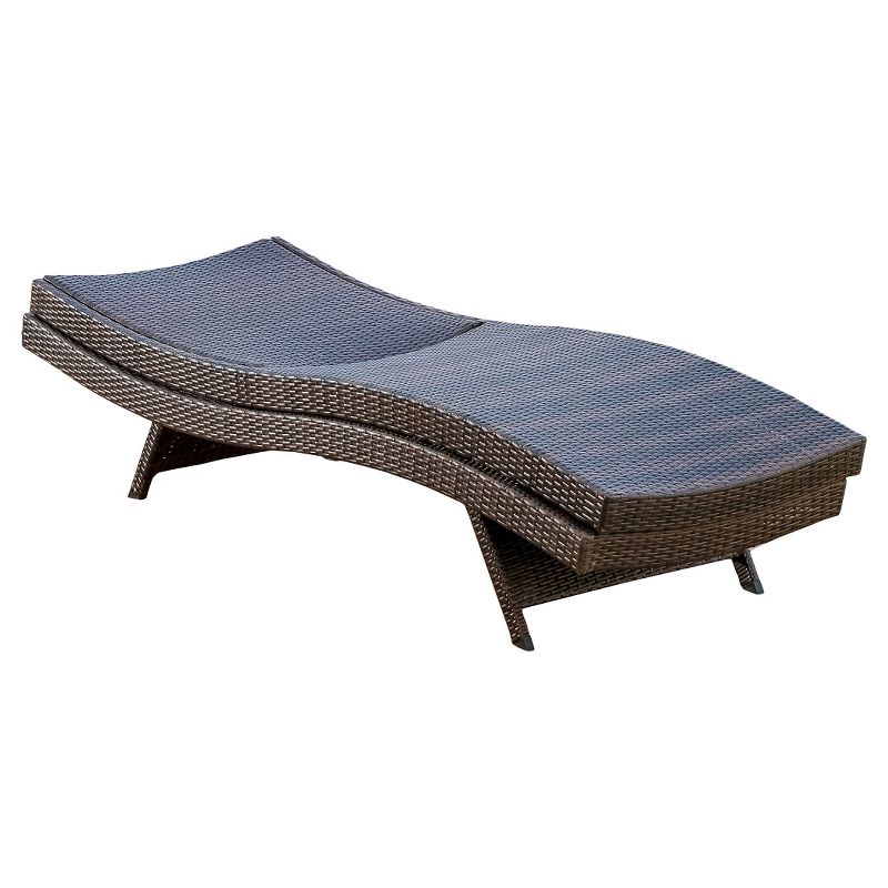 Toscana Set of 2 Wicker Patio Chaise Lounge - Brown - Christopher Knight Home, 4 of 7