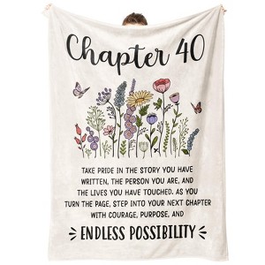 40th Birthday Gifts Women, Chapter 40 Blanket Gift for Her, 40 Year Old Birthday Gifts for Women, Friend, Sister, Mom - 1 of 4