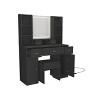 Makeup Vanity Desk With Mirror And Lights, 3 Color Lighting Modes, Modern Dressing Table With Storage Drawers And Cabinet, For Bedroom, Dressing Room - 2 of 4