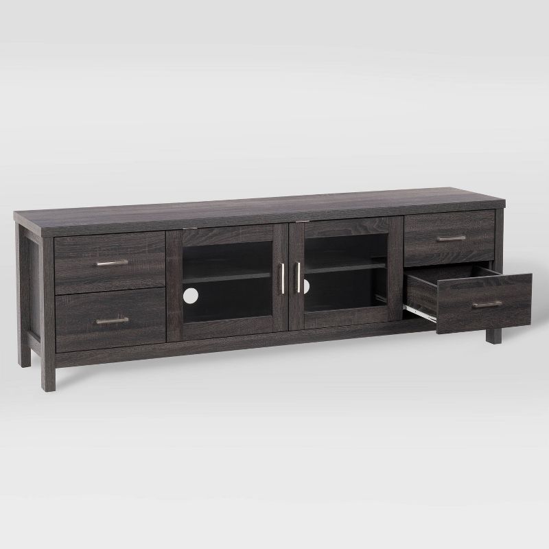 Hollywood Cabinet with Doors TV Stand for TVs up to 80&#34; Dark Gray - CorLiving, 4 of 13