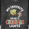 Men's - SpongeBob SquarePants - My Favorite Color Is Christmas Lights Graphic Fleece Sweatshirt - 2 of 4