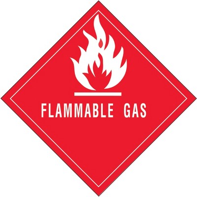 Tape Logic Labels "Flammable Gas" 4" x 4 Red/White 500/Roll DL5831