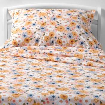 Toddler Vintage Floral Print Cotton Kids' Sheet Set - Pillowfort™