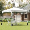 Outsunny 8' x 8' Pop Up Canopy, Foldable Gazebo Tent with Carry Bag with Wheels and 4 Leg Weight Bags for Outdoor Garden Patio Party - 2 of 4
