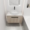 Vynxaria 30 in. Single Floating White Oak Plywood Bath Vanity with White Slate Ceramic Top KD-PACKING Ready to Assemble - 3 of 4