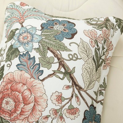 Lush Decor Lush Décor 7pc Full/Queen Sydney Comforter Bedding Set Green/Blue: Reversible Floral Vintage Microfiber with Decorative Pillows — фото 3