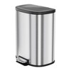 D Shape Kitchen Trash Can 50L/13.2 Gal,Smudge Resistant Step-On Garbage Can with Lid - 2 of 4