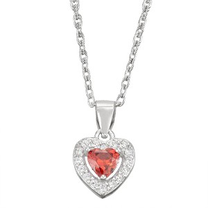 Junior Jewels Sterling Silver Children's Birthstone Heart Pendant - 1 of 2