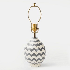 Grey Herringbone Table Lamp - 1 of 4
