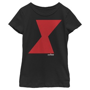 Girl's Marvel Black Widow Bold Hourglass T-Shirt - 1 of 3