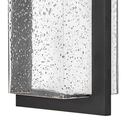 Alex Black Dimmable Outdoor Wall Lantern with Clear Seedy Glass