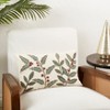 Saro Lifestyle Holly Berry Burst Throw Pillow Cover, Off-White, 12"x20" - 3 of 3