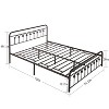 VECELO Full Size Metal Platform Bed Frame with Headboard & Footboard, Mattress Foundation with Steel Slat Support, Bronze Color - 3 of 4