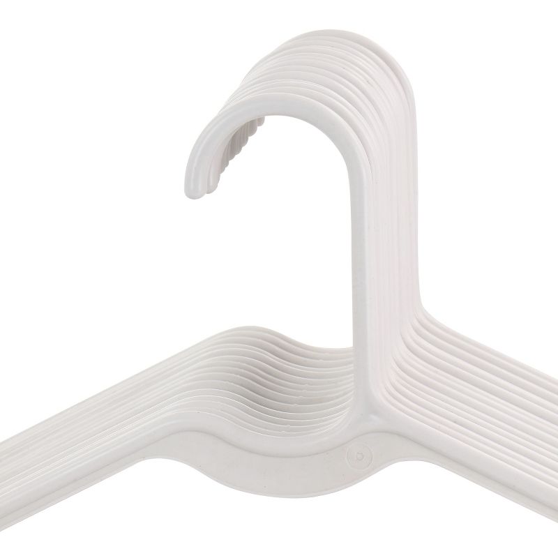 Elama Home 50 Piece Plastic Hanger Set with Notched Shoulders in White, 3 of 7