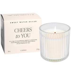 Sweet Water Decor Cheers to You 11oz Ribbed Candle with Gift Box - 1 of 3