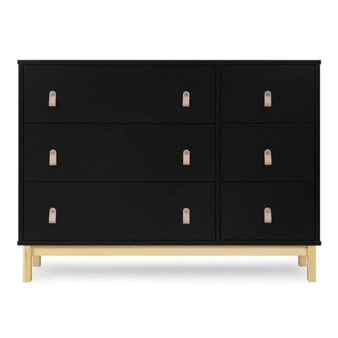 Babygap by Delta Children Legacy 6 Drawer Dresser with Leather Pulls and Interlocking Drawers - Black/Natural Black/Natural